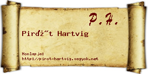 Pirót Hartvig névjegykártya